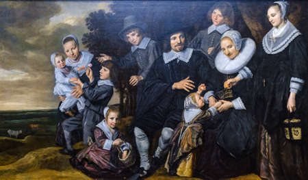 Frans Hals, A Family Group in a Landscape, oil on canvas, National Gallery, London, England, Great Britainのeditorial素材