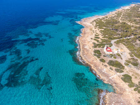 Cap de Ses Salines, Majorca, Balearic Islands, Spainの写真素材