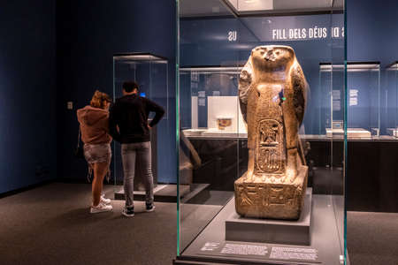 statue of the god Re-Horakhty, granite, Dynasty XIX, reign of Rameses II, 1279-1213 BC, Tell el...