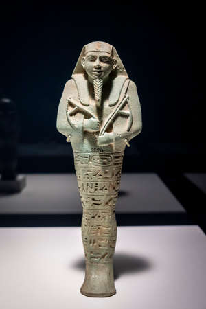 Ushabti of the Nubian king Aspelta, faience, Napata period, 593-568 BC, tomb of Aspelta, Nuri,...