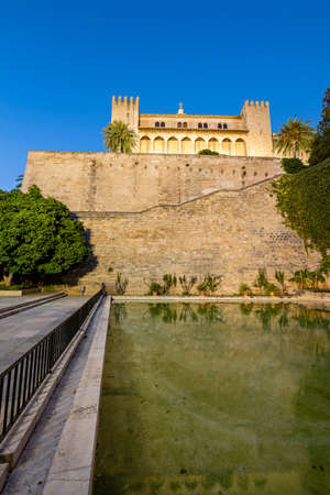 La Almudaina, Royal Alcazar of the city of Palma de Mallorca, Balearic Islands, Spainのeditorial素材