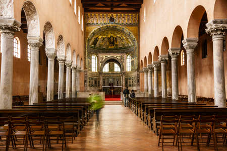Basilica of Saint Euphrasia, 6th century (Unesco World Heritage Site), Porec, -Parenzo-, Istrian peninsula, Croatia, Europeのeditorial素材