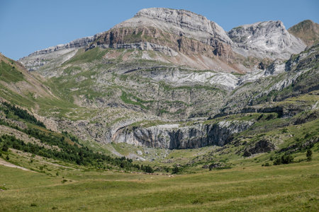 Napazal plain, Aisa Valley, Jacetania, Huesca, Spainの写真素材