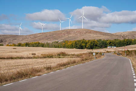 wind farm in Sierra de Pela, Romanillos de Atienza, Guadalajara province, Spain