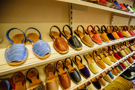 Avarques, traditional Menorcan footwear, Ciutadella, Menorca, Balearic Islands, Spain.