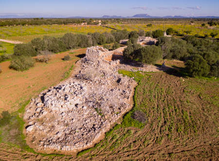 Prehistoric settlement of Capocorb Vell, Talayotic culture, early millennium before Christ, Iron Age, Llucmajor, island of Mallorca, Balearic Islands, Spainの写真素材
