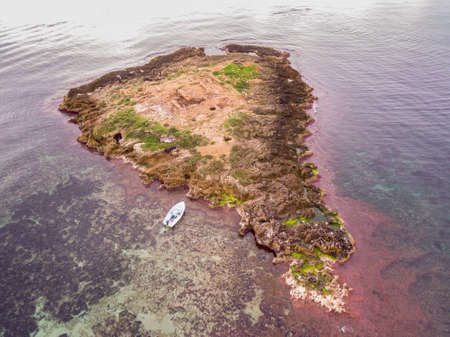 Punic archaeological site, Na Galera islet, Can Pastilla, Palma, Mallorca, balearic islands, spain, europeの写真素材