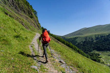 route to the port of VÃ©nasque, Luchon, Pyrenean mountain range, Franceのeditorial素材