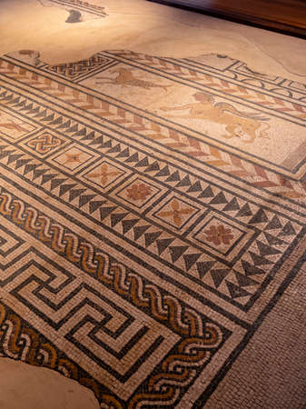 Roman mosaics, Medinaceli, Soria, autonomous community of Castilla y LeÃ³n, Spain, Europeの写真素材