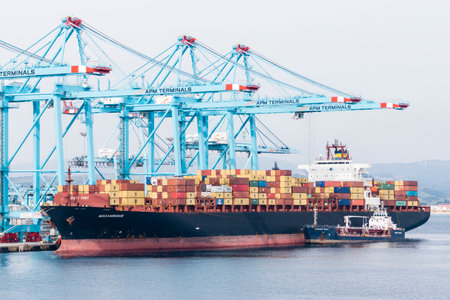 Containers in the Bay Port of Algeciras, Andalusia, Spain