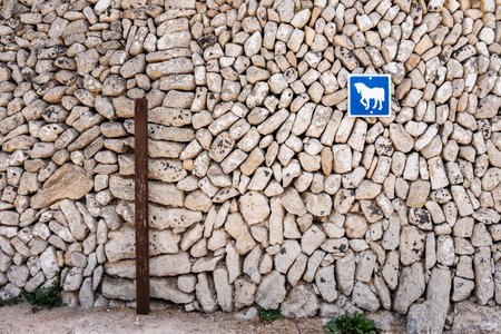 horse parking traffic sign, Randa, Majorca, Balearic Islands, Spainの写真素材