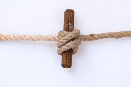 rope forming a double crossbow knot ,Balearic islands, Spain