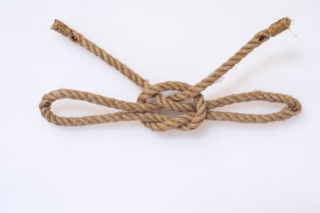 double hood knot shaped into a rope ,Balearic islands, Spainの写真素材