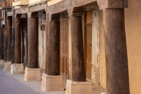arcaded street, San Esteban de Gormaz, Soria, Autonomous Community of Castilla, Spain, Europeのeditorial素材