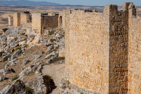 walls, Castillo de Gormaz, Siglo X, Gormaz, Soria, Autonomous Community of Castile, Spain, Europeのeditorial素材