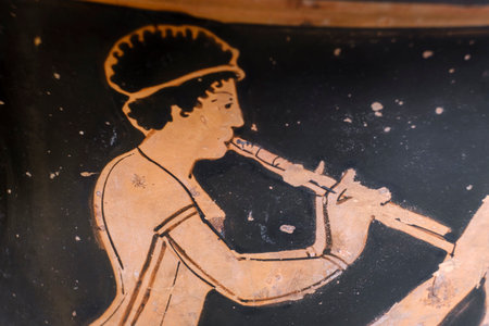 decorated krater, wine bowl, made in Lucania, 410-400 BC, British museum, London, England, Great Britainのeditorial素材