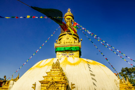 Swayambhu.Religious pilgrimage center for both Buddhists and Hindus. Kathmandu, Nepal, Asia.