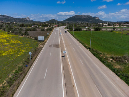 Llucmajor roundabout, Majorca, Balearic Islands, Spainの写真素材