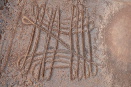 petroglyph, AÃ¯t Ouazik rock deposit, late Neolithic, Morocco, Africaの写真素材