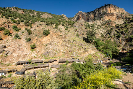 Village in the Pyrenees mountains, Aragon, Spainの写真素材
