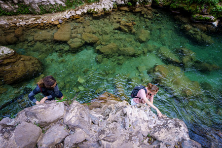 God's Bridge, Akchour, Talassemtane Nature Park, Rif region, morocco, africaの写真素材
