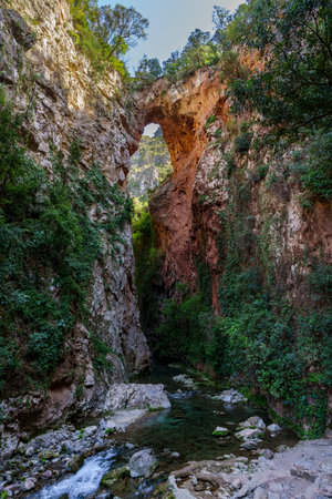 God's Bridge, Akchour, Talassemtane Nature Park, Rif region, morocco, africaの写真素材