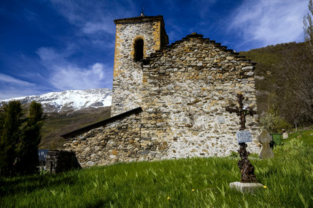 Church of Saint John. SahÃºn.Pyrenees of Huesca.Aragon. Spain.の写真素材