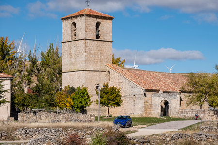 church of San Pedro ApÃ³stol, 12th century, Villacadima, Guadalajara, Spainの写真素材