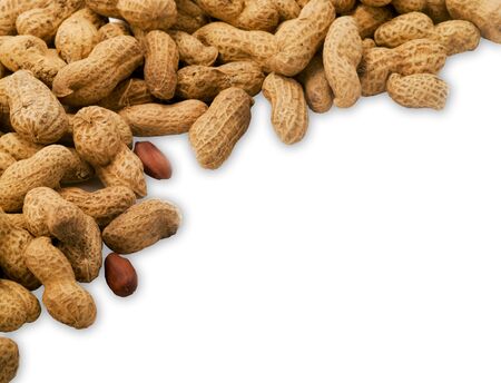 peanuts on white backgroundの写真素材