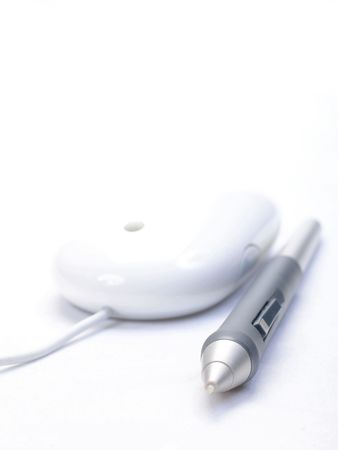 Computer mouse with graphic penの写真素材