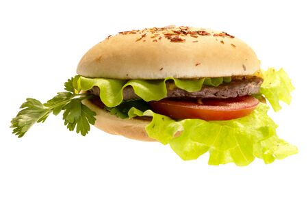 hamburger with vegetablesの写真素材