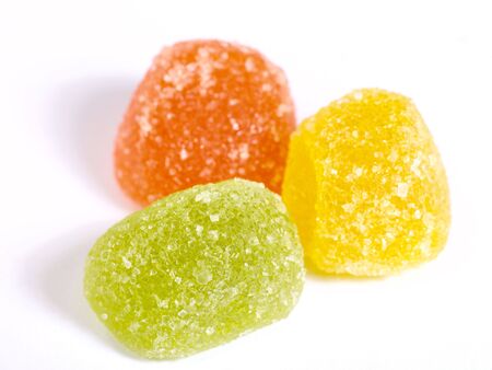 Fruit jelly under the sugar with shadows. Is not isolated imageの写真素材