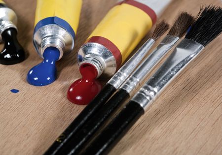 Art still life on the wooden paletteの写真素材