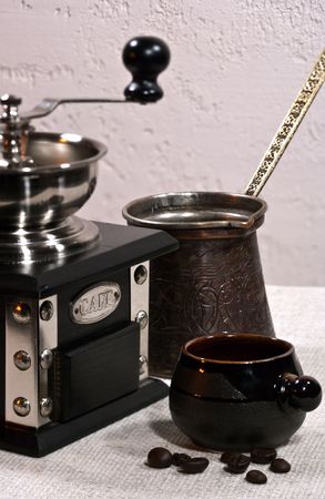 Coffee still -life on the tableの写真素材