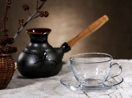 Coffee time, cuisine still life on the deskの写真素材