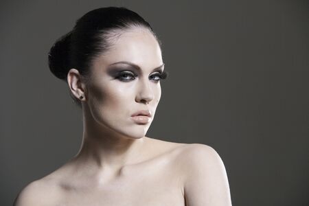 Adult pretty woman stylish portrait. Skin texture savedの写真素材