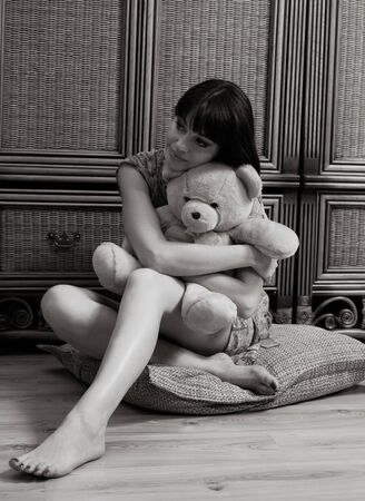 pretty adult woman interior portraitの写真素材