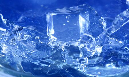 ice cube, fallen into the waterの写真素材