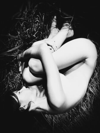 Embryo. Adult pretty woman portraitの写真素材