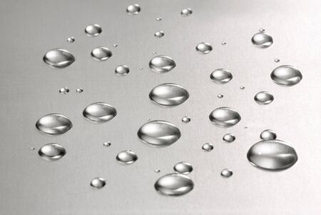 Abstract. Water droplets over steel backgroundの写真素材