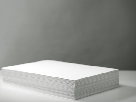 Stack of white printer and copier paper の写真素材