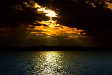 Dramatic skies over the sea surface