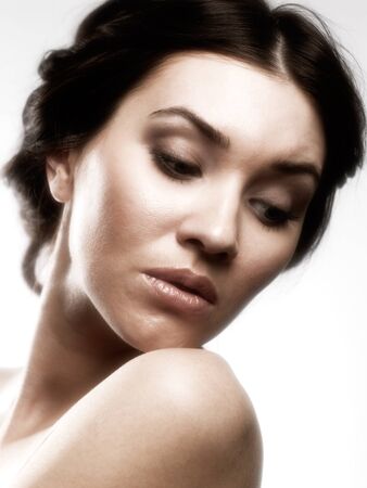 female portrait with soft focus lensの写真素材