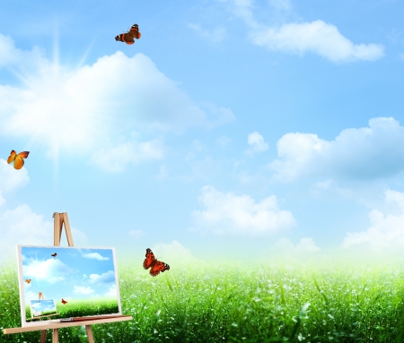 abstract art backgrounds under the blue skiesの写真素材