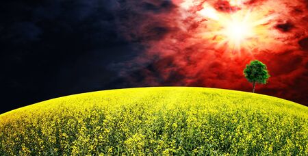 Supernova  Abstract summer rural landscapeの写真素材