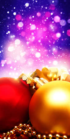 Xmas decorations with beauty bokeh, abstract backgroundsの写真素材
