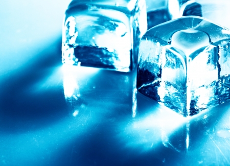 Ice. Abstract still life over blue backgroundsの写真素材