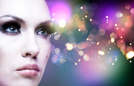 Art abstract female portrait with beauty bokehの写真素材