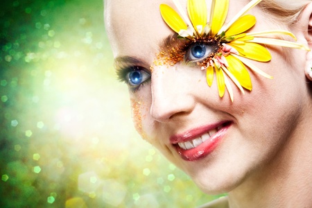 Summer Woman. Abstract female portrait with beauty bokehの写真素材