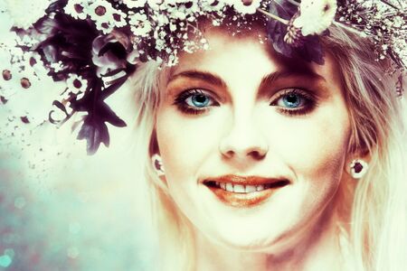 Turn on your imagination. Beauty female portraitの写真素材